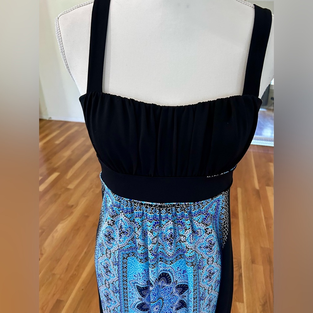 Carole Little Black & Blue Mandala Knee Length Dress in Women’s Sz 8 - Picture 2 of 7
